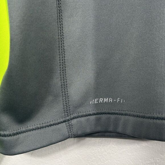 🔥 Nike Therma-Fit Men's Gray/Neon 1/4 Zip Pull Over Fleece Sweatshirt Sz L -EUC - Picture 4 of 8